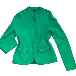Talbots L Classic Tight Knit Cotton Rayon Button Up Cardigan Jacket Green 173A